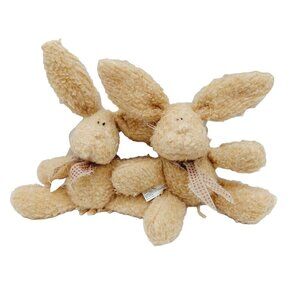 Crazy Mountain Imports Bunny Rabbit 6" Brown Tan Plush Stuffed Animal Lot Of 2